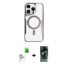 MARSİLYAN™- iPhone 16 Pro Max Kılıf Yadigar Klasik Özel Seri - Siyah 360 Mat Full Body Arka Koruyucu + Raze Metal Kamera Lens - BZ