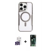 MARSİLYAN™- iPhone 16 Pro Max Kılıf Yadigar Klasik Özel Seri - Siyah 360 Mat Full Body Arka Koruyucu + Bilvis Titan Kamera Lens - TMGI