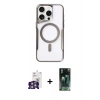 MARSİLYAN™- iPhone 16 Pro Max Kılıf Yadigar Klasik Özel Seri - Siyah 360 Mat Full Body Arka Koruyucu + Bilvis Titan Kamera Lens - GS