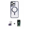 MARSİLYAN™- iPhone 16 Pro Max Kılıf Yadigar Klasik Özel Seri - Siyah 360 Mat Full Body Arka Koruyucu + Bilvis Titan Kamera Lens - TMGI