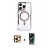 MARSİLYAN™- iPhone 16 Pro Max Kılıf Yadigar Klasik Özel Seri - Siyah 360 Mat Full Body Arka Koruyucu + Çöl Titanyum Pers Alüminyum Kamera Lens