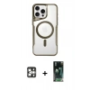 MARSİLYAN™- iPhone 16 Pro Max Kılıf Yadigar Klasik Özel Seri - Siyah 360 Mat Full Body Arka Koruyucu + PVD Metal Kamera Lens - GS