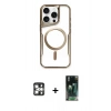 MARSİLYAN™- iPhone 16 Pro Max Kılıf Yadigar Klasik Özel Seri - Siyah 360 Mat Full Body Arka Koruyucu + PVD Metal Kamera Lens - GS