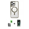 MARSİLYAN™- iPhone 16 Pro Max Kılıf Yadigar Klasik Özel Seri - Siyah 360 Mat Full Body Arka Koruyucu + Raze Metal Kamera Lens - SH