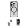 MARSİLYAN™- iPhone 16 Pro Max Kılıf Yadigar Klasik Özel Seri - Siyah 360 Mat Full Body Arka Koruyucu + Raze Metal Kamera Lens - SH
