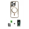MARSİLYAN™- iPhone 16 Pro Max Kılıf Yadigar Klasik Özel Seri - Siyah 360 Mat Full Body Arka Koruyucu + Raze Metal Kamera Lens - SH