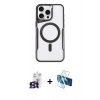 MARSİLYAN™- iPhone 16 Pro Max Kılıf Yadigar Klasik Özel Seri - Siyah 3D Antistatik Cam Ekran Koruyucu + Bilvis Titan Kamera Lens - TMGI