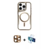 MARSİLYAN™- iPhone 16 Pro Max Kılıf Yadigar Klasik Özel Seri - Siyah 3D Antistatik Cam Ekran Koruyucu + Pers Alüminyum Kamera Lens - CLTM