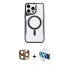 MARSİLYAN™- iPhone 16 Pro Max Kılıf Yadigar Klasik Özel Seri - Siyah 3D Antistatik Cam Ekran Koruyucu + Pers Alüminyum Kamera Lens - CLTM