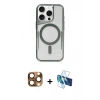 MARSİLYAN™- iPhone 16 Pro Max Kılıf Yadigar Klasik Özel Seri - Siyah 3D Antistatik Cam Ekran Koruyucu + Pers Alüminyum Kamera Lens - CLTM