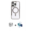 MARSİLYAN™- iPhone 16 Pro Max Kılıf Yadigar Klasik Özel Seri - Siyah 3D Antistatik Cam Ekran Koruyucu + Pers Alüminyum Kamera Lens - GS