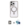 MARSİLYAN™- iPhone 16 Pro Max Kılıf Yadigar Klasik Özel Seri - Siyah 3D Antistatik Cam Ekran Koruyucu + PVD Metal Kamera Lens - GD