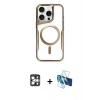 MARSİLYAN™- iPhone 16 Pro Max Kılıf Yadigar Klasik Özel Seri - Siyah 3D Antistatik Cam Ekran Koruyucu + PVD Metal Kamera Lens - GS