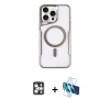 MARSİLYAN™- iPhone 16 Pro Max Kılıf Yadigar Klasik Özel Seri - Siyah 3D Antistatik Cam Ekran Koruyucu + PVD Metal Kamera Lens - GS