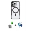 MARSİLYAN™- iPhone 16 Pro Max Kılıf Yadigar Klasik Özel Seri - Siyah 3D Antistatik Cam Ekran Koruyucu + Raze Metal Kamera Lens - SH