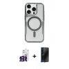 MARSİLYAN™- iPhone 16 Pro Max Kılıf Yadigar Klasik Özel Seri - Siyah 3D Antistatik Hayalet Cam Ekran Koruyucu + Bilvis Titan Kamera Lens - SH