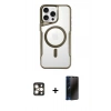MARSİLYAN™- iPhone 16 Pro Max Kılıf Yadigar Klasik Özel Seri - Siyah 3D Antistatik Hayalet Cam Ekran Koruyucu + PVD Metal Kamera Lens - GD