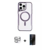 MARSİLYAN™- iPhone 16 Pro Max Kılıf Yadigar Klasik Özel Seri - Siyah 3D Antistatik Hayalet Cam Ekran Koruyucu + Pers Alüminyum Kamera Lens - GS