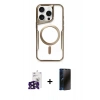 MARSİLYAN™- iPhone 16 Pro Max Kılıf Yadigar Klasik Özel Seri - Siyah 3D Antistatik Hayalet Cam Ekran Koruyucu + Bilvis Titan Kamera Lens - SH
