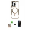 MARSİLYAN™- iPhone 16 Pro Max Kılıf Yadigar Klasik Özel Seri - Siyah 3D Antistatik Hayalet Cam Ekran Koruyucu + Raze Metal Kamera Lens - CLTM