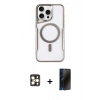 MARSİLYAN™- iPhone 16 Pro Max Kılıf Yadigar Klasik Özel Seri - Siyah 3D Antistatik Hayalet Cam Ekran Koruyucu + PVD Metal Kamera Lens - GD