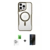 MARSİLYAN™- iPhone 16 Pro Max Kılıf Yadigar Klasik Özel Seri - Siyah 3D Antistatik Hayalet Cam Ekran Koruyucu + Raze Metal Kamera Lens - BZ