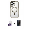 MARSİLYAN™- iPhone 16 Pro Max Kılıf Yadigar Klasik Özel Seri - Siyah 3D Antistatik Hayalet Cam Ekran Koruyucu + Bilvis Titan Kamera Lens - SH