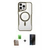 MARSİLYAN™- iPhone 16 Pro Max Kılıf Yadigar Klasik Özel Seri - Siyah 3D Antistatik Hayalet Cam Ekran Koruyucu + Raze Metal Kamera Lens - CLTM