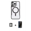 MARSİLYAN™- iPhone 16 Pro Max Kılıf Yadigar Klasik Özel Seri - Siyah 3D Antistatik Hayalet Cam Ekran Koruyucu + PVD Metal Kamera Lens - GS