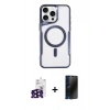 MARSİLYAN™- iPhone 16 Pro Max Kılıf Yadigar Klasik Özel Seri - Siyah 3D Antistatik Hayalet Cam Ekran Koruyucu + Bilvis Titan Kamera Lens - SH