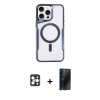 MARSİLYAN™- iPhone 16 Pro Max Kılıf Yadigar Klasik Özel Seri - Siyah 3D Antistatik Hayalet Cam Ekran Koruyucu + PVD Metal Kamera Lens - GD
