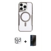 MARSİLYAN™- iPhone 16 Pro Max Kılıf Yadigar Klasik Özel Seri - Siyah 3D Antistatik Hayalet Cam Ekran Koruyucu + Pers Alüminyum Kamera Lens - GS