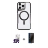 MARSİLYAN™- iPhone 16 Pro Max Kılıf Yadigar Klasik Özel Seri - Siyah 3D Antistatik Hayalet Cam Ekran Koruyucu + Bilvis Titan Kamera Lens - GS