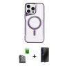 MARSİLYAN™- iPhone 16 Pro Max Kılıf Yadigar Klasik Özel Seri - Siyah 3D Antistatik Hayalet Cam Ekran Koruyucu + Raze Metal Kamera Lens - SH