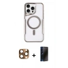 MARSİLYAN™- iPhone 16 Pro Max Kılıf Yadigar Klasik Özel Seri - Siyah 3D Antistatik Hayalet Cam Ekran Koruyucu + Pers Alüminyum Kamera Lens - CLTM