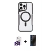 MARSİLYAN™- iPhone 16 Pro Max Kılıf Yadigar Klasik Özel Seri - Siyah 3D Antistatik Hayalet Cam Ekran Koruyucu + Bilvis Titan Kamera Lens - SH