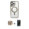 MARSİLYAN™- iPhone 16 Pro Max Kılıf Yadigar Klasik Özel Seri - Siyah 3D Antistatik Hayalet Cam Ekran Koruyucu + Pers Alüminyum Kamera Lens - CLTM