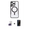 MARSİLYAN™- iPhone 16 Pro Max Kılıf Yadigar Klasik Özel Seri - Siyah 3D Antistatik Hayalet Cam Ekran Koruyucu + Bilvis Titan Kamera Lens - TMGI