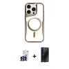MARSİLYAN™- iPhone 16 Pro Max Kılıf Yadigar Klasik Özel Seri - Siyah 3D Antistatik Hayalet Cam Ekran Koruyucu + Bilvis Titan Kamera Lens - TMGI