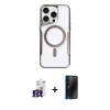 MARSİLYAN™- iPhone 16 Pro Max Kılıf Yadigar Klasik Özel Seri - Siyah 3D Antistatik Hayalet Cam Ekran Koruyucu + Bilvis Titan Kamera Lens - TMGI