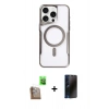 MARSİLYAN™- iPhone 16 Pro Max Kılıf Yadigar Klasik Özel Seri - Siyah 3D Antistatik Hayalet Cam Ekran Koruyucu + Raze Metal Kamera Lens - CLTM