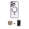 MARSİLYAN™- iPhone 16 Pro Max Kılıf Yadigar Klasik Özel Seri - Siyah 3D Antistatik Hayalet Cam Ekran Koruyucu + Pers Alüminyum Kamera Lens - CLTM