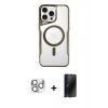 MARSİLYAN™- iPhone 16 Pro Max Kılıf Yadigar Klasik Özel Seri - Siyah 3D Antistatik Hayalet Cam Ekran Koruyucu + Pers Alüminyum Kamera Lens - GS