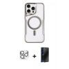 MARSİLYAN™- iPhone 16 Pro Max Kılıf Yadigar Klasik Özel Seri - Siyah 3D Antistatik Hayalet Cam Ekran Koruyucu + Pers Alüminyum Kamera Lens - GS