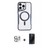 MARSİLYAN™- iPhone 16 Pro Max Kılıf Yadigar Klasik Özel Seri - Siyah 3D Antistatik Hayalet Cam Ekran Koruyucu + Pers Alüminyum Kamera Lens - GS