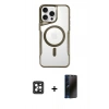 MARSİLYAN™- iPhone 16 Pro Max Kılıf Yadigar Klasik Özel Seri - Siyah 3D Antistatik Hayalet Cam Ekran Koruyucu + PVD Metal Kamera Lens - SH