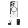 MARSİLYAN™- iPhone 16 Pro Max Kılıf Yadigar Klasik Özel Seri - Siyah 3D Antistatik Hayalet Cam Ekran Koruyucu + Bilvis Titan Kamera Lens - SH