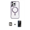 MARSİLYAN™- iPhone 16 Pro Max Kılıf Yadigar Klasik Özel Seri - Siyah 3D Antistatik Hayalet Cam Ekran Koruyucu + PVD Metal Kamera Lens - GD