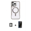 MARSİLYAN™- iPhone 16 Pro Max Kılıf Yadigar Klasik Özel Seri - Siyah 3D Antistatik Hayalet Cam Ekran Koruyucu + PVD Metal Kamera Lens - GS
