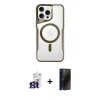MARSİLYAN™- iPhone 16 Pro Max Kılıf Yadigar Klasik Özel Seri - Siyah 3D Antistatik Hayalet Cam Ekran Koruyucu + Bilvis Titan Kamera Lens - TMGI
